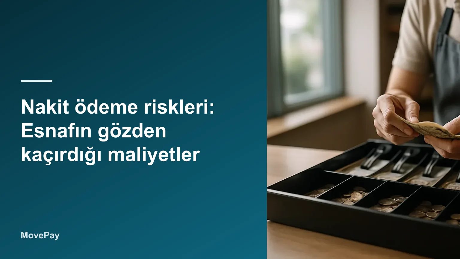 Kasiyerin kasa çekmecesini saydığı sahne, nakit ödeme riskleri vurgulanıyor